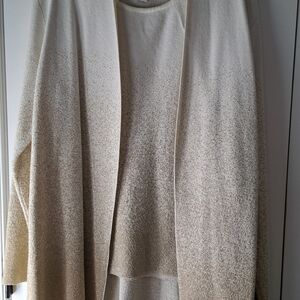 Croft & Barrow Women's Cardigan and Shell in Cream and Gold